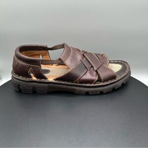 Born VTG Chunky Y2K Fisherman Sandals Leather Women 8 Brown